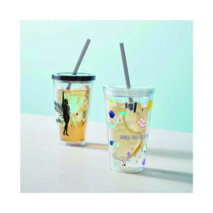 【360度フルカラー印刷可能】ストロー付きクリアタンブラー